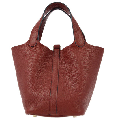 Hermes Rouge Garance Taurillon Clemence Picotin PM Handbag