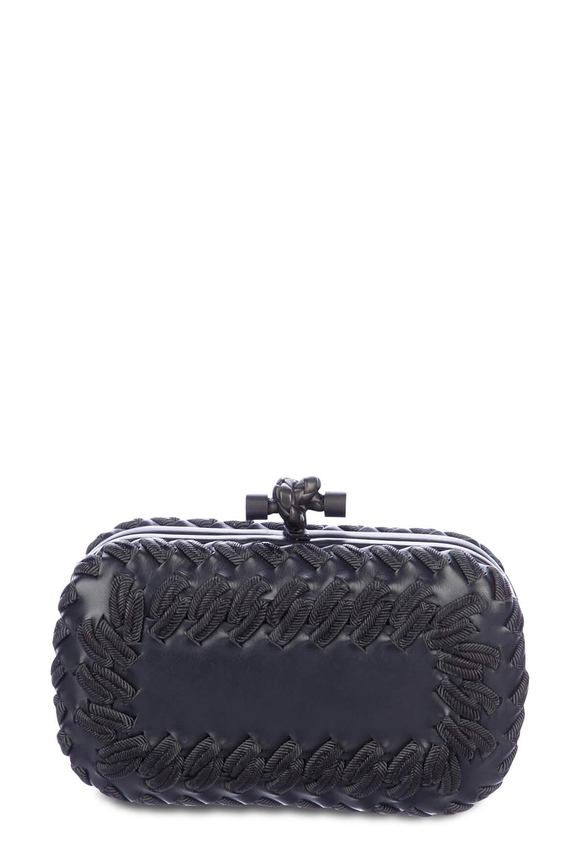 Whipstitch Knot Clutch Black