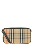 Burberry Women Classic Checked  Beige Leather Shoulder Bag