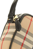 Burberry Women Classic Checked  Beige Leather Shoulder Bag