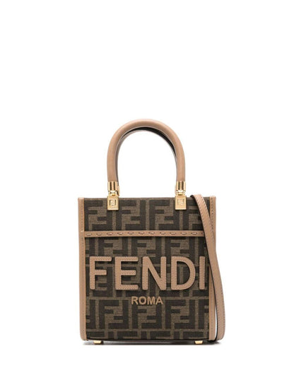 Fendi Women Mini Sunshine Fabric Shopper Bag