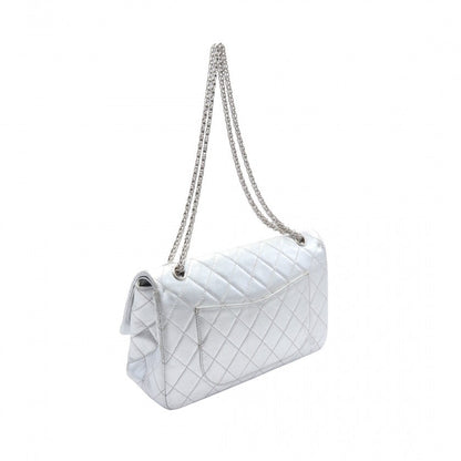 Chanel 2.55 Lambskin Silver Double Flap Bag