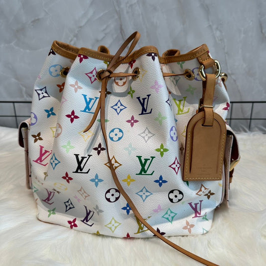 Louis Vuitton Monogram Multicolor Bucket Bag White Medium