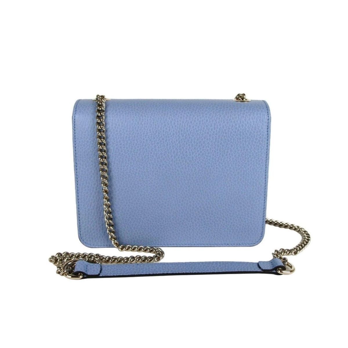 Gucci Icon GG Interlocking Mineral Blue Calf Leather Crossbody Bag