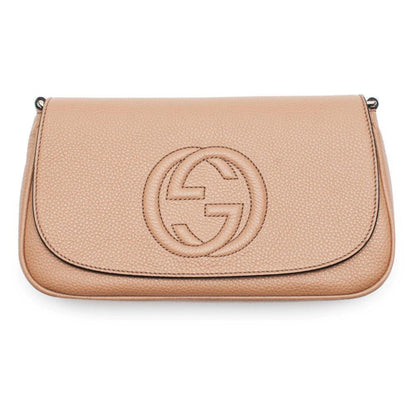 Gucci Soho Disco GG Camelia Beige Tassel Chain Crossbody Bag