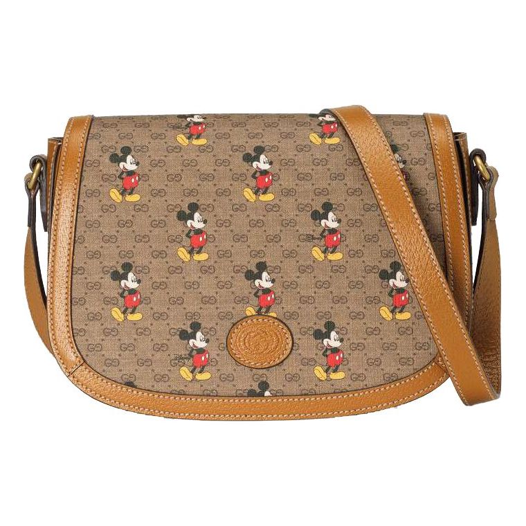 (WMNS) Gucci X Disney Cotton-Canvas Shoulder Bag 'Brown' 602694-HWUBM-8559