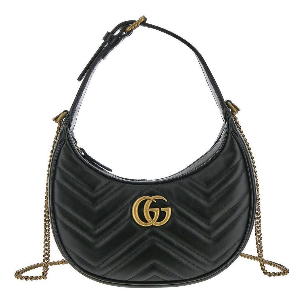 (WMNS) Gucci GG Marmont Half-Moon-Shaped Mini Bag 'Nero' 699514-DTDHT-1000