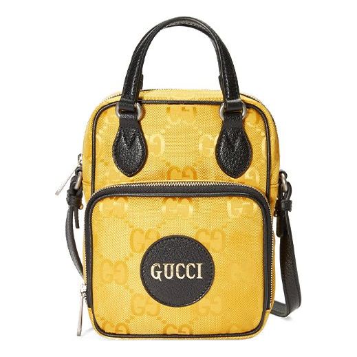 Gucci Off The Grid OTG Environmental Friendly Series Logo Leather Logo Nylon handbag Unisex / Yellow / Black 625850-H9HAN-7673