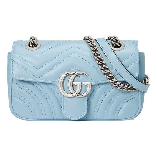 (WMNS) Gucci GG Marmont Mini Bag 'Pastel Blue' 446744-DTDIP-4928