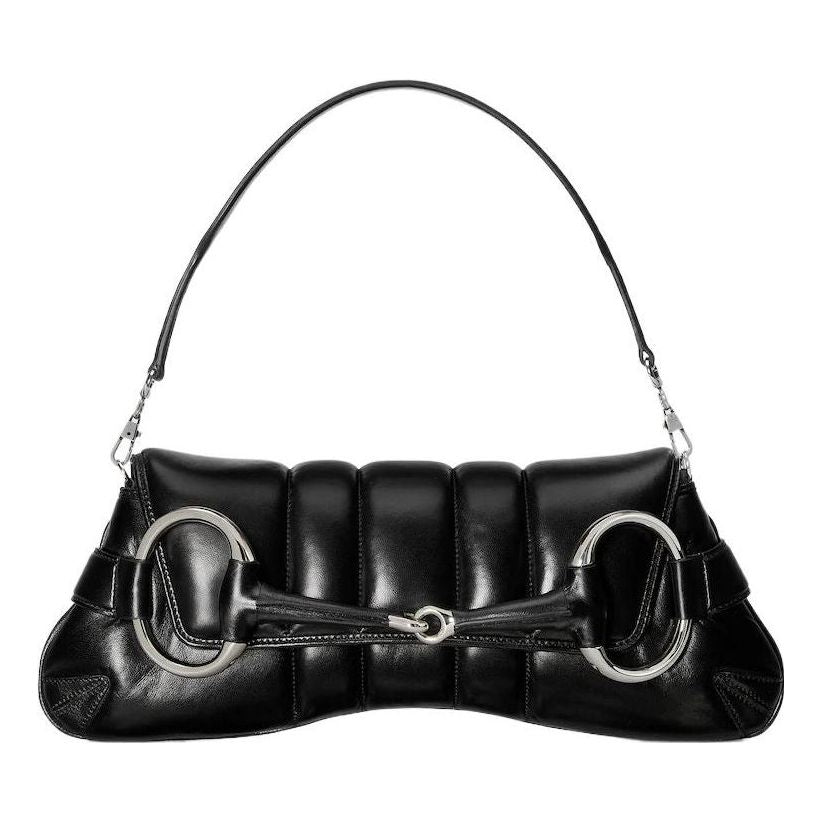 (WMNS) Gucci Horsebit Chain Medium Shoulder Bag 'Black' 764255-AACU1-1000