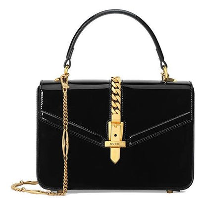 (WMNS) Gucci Sylvie 1969 SeriesLeather hand Bag mini Black 589479-1J70G-1000