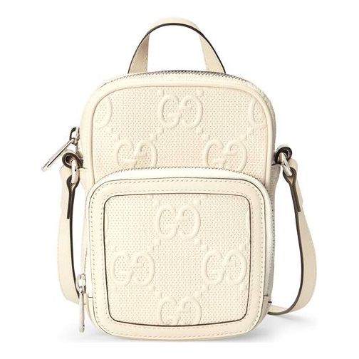 (WMNS) Gucci Logo PatternPrint SingleShoulderBag White 658553-1W3AN-9022