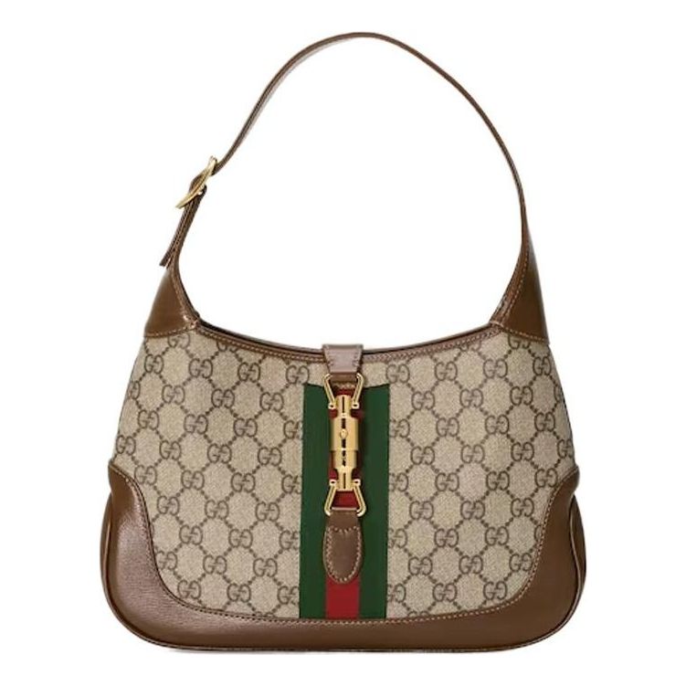 (WMNS) Gucci Jackie 1961 SeriesSingle Shoulder Bag Small Red/ Green Stripes Tape 636706-HUHHG-8565