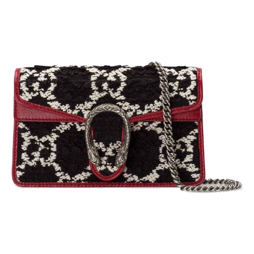 (WMNS) Gucci Dionysus Tiger Head Logo Chain Shoulder Messenger Bag Mini Black / Red 476432-HS8AN-1164