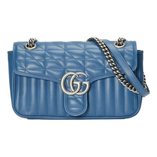 (WMNS) Gucci GG Marmont 'Small Blue Matelasse' 443497-UM8AF-4340