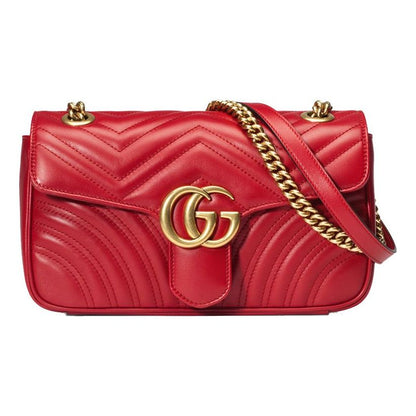 (WMNS) Gucci GG Marmont Small Matelasse Shoulder Bag 'Red' 443497-DTDIT-6433