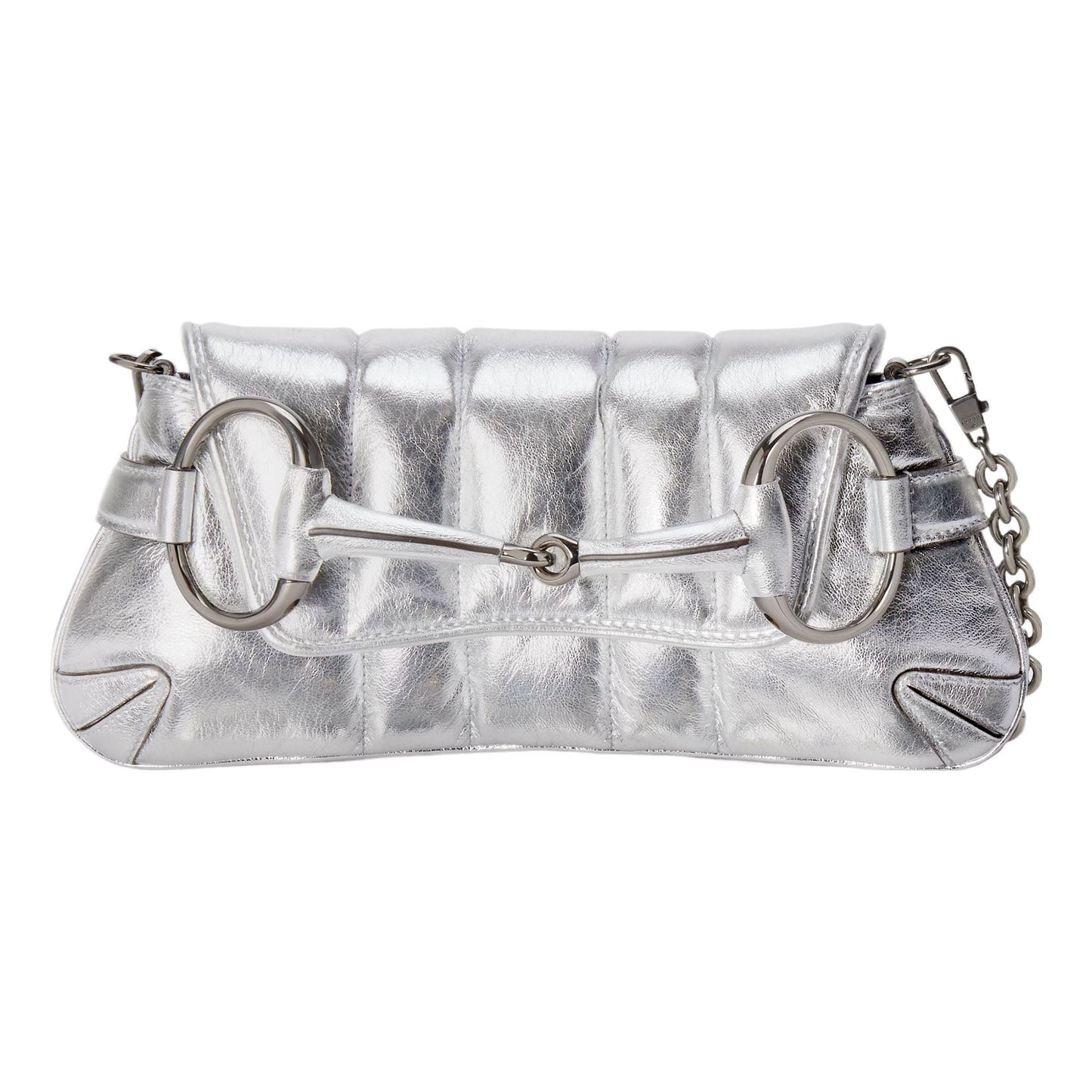 (WMNS) Gucci Horsebit Chain Small Shoulder Bag 'Silver Leather' 764339-AACY5-8106