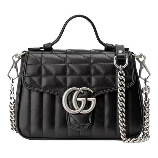 (WMNS) Gucci GG Marmont Mini Top Handle Bag 'Black' 583571-UM8AN-1000