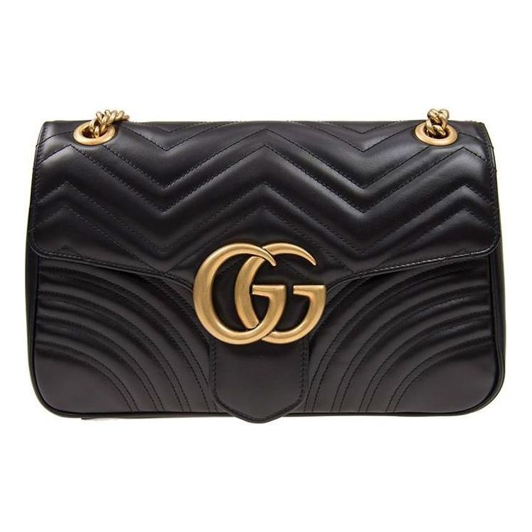 (WMNS) Gucci Marmont Medium Matelasse Shoulder Bag 'Black' 443496-DTDIT-1000