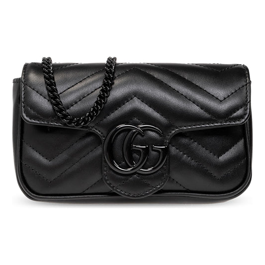 (WMNS) Gucci GG Marmont Matelasse Super Mini Bag 'Black' 476433-AABZK-1000