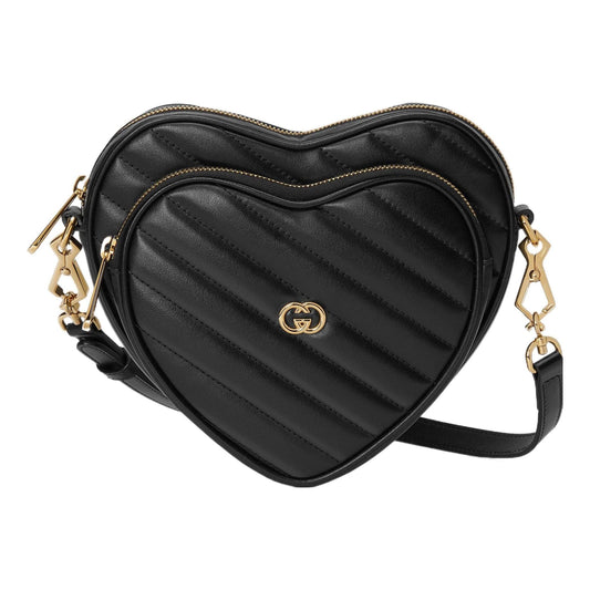 (WMNS) Gucci Interlocking G Mini Heart Shoulder Bag 'Black' 751628-AACCL-1000