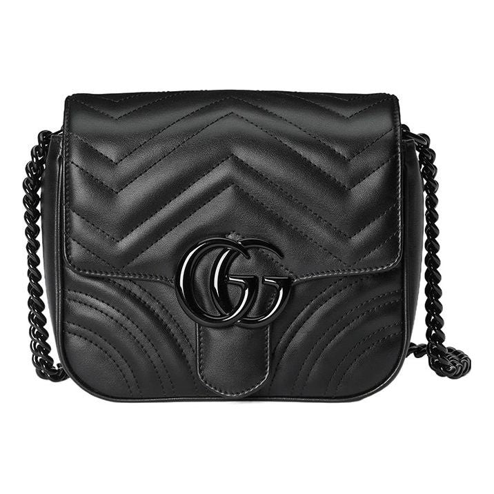 (WMNS) Gucci GG Marmont Matelasse Shoulder Bag 'Black' 739681-AABS1-1000