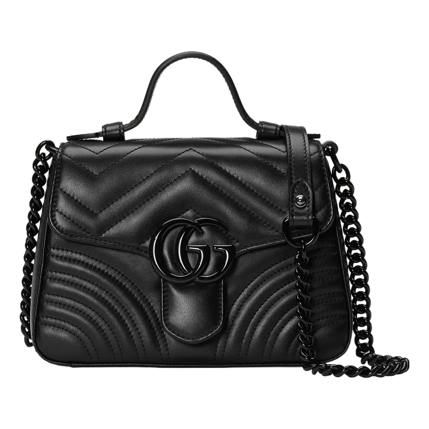 (WMNS) Gucci GG Marmont Top Handle Bag 'Black' 702563-DTDFV-1000