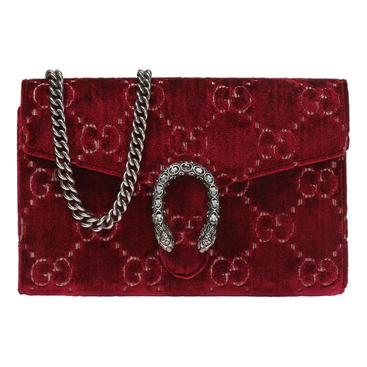 (WMNS) Gucci Dionysus Series Velvet Chain Single Shoulder Bag Red 401231-9JTPN-6477