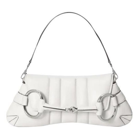 (WMNS) Gucci Horsebit Chain Medium Shoulder Bag 'White' 764255-AACU1-9014