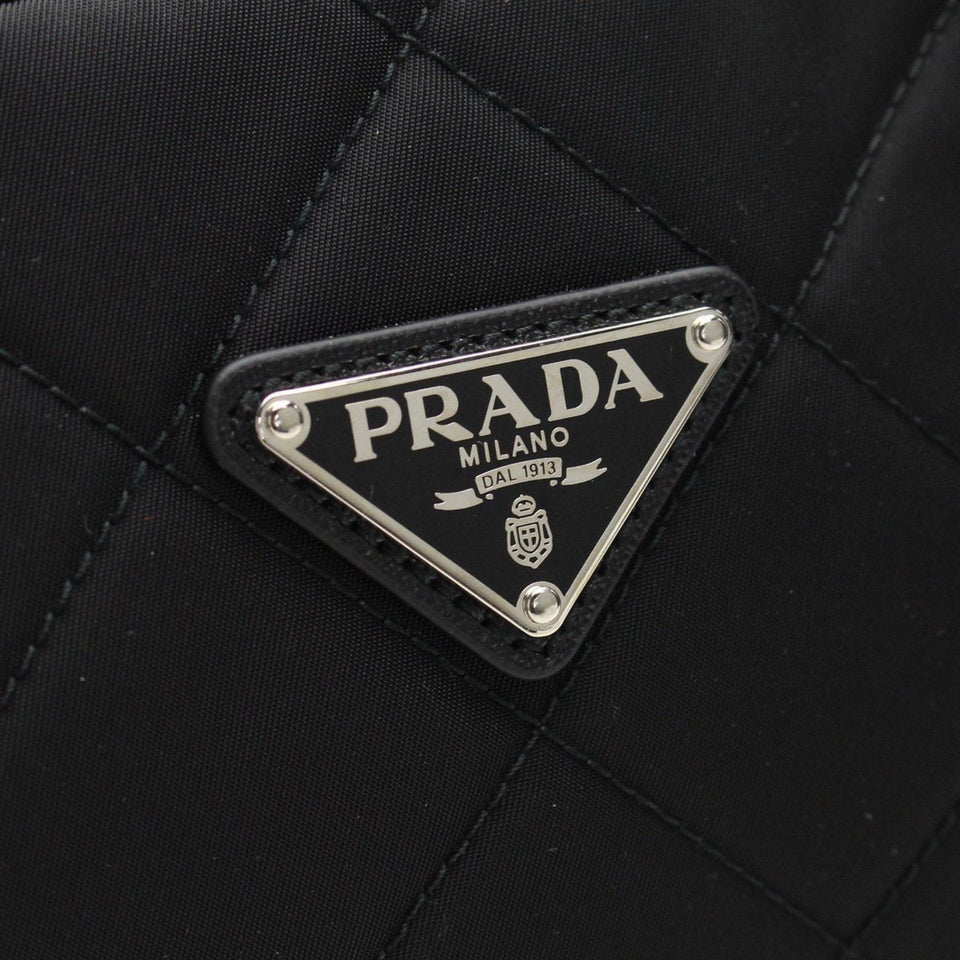 Prada Black Tessuto Nylon Quilted Shoulder Handbag