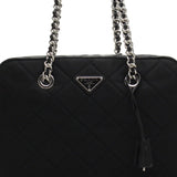 Prada Black Tessuto Nylon Quilted Shoulder Handbag