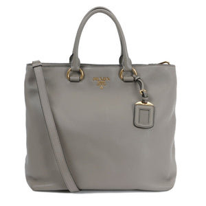 Prada Gray Vitello Phenix Shopping Tote Bag