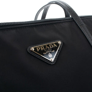 Prada Tessuto Nylon Black Convertible Shopping Tote