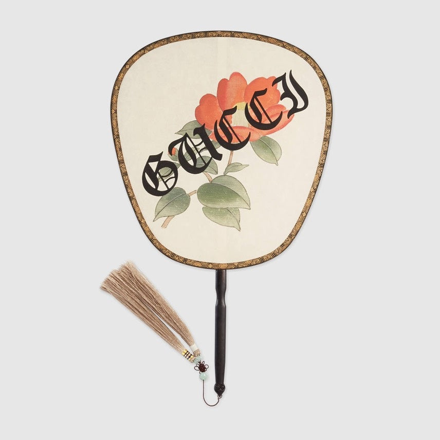 Gucci Floral Print One Color Fan With Tassel B11-24