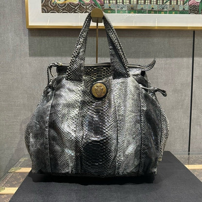 Gucci Grey Python Leather Tote Bag 30x40x10cm