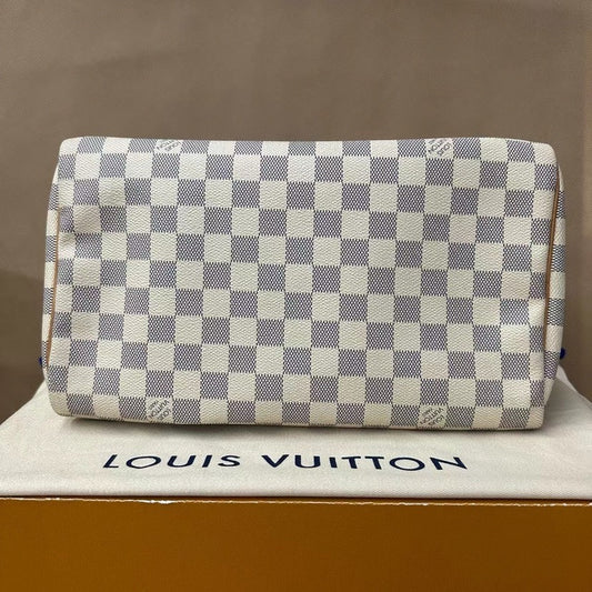 Louis Vuitton Speedy 30 Damier Azur Canvas Top Handle Bag