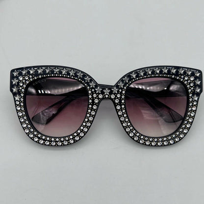 Gucci Black Studded Cat Eye Sunglasses with Gradient Lenses