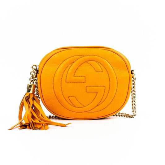 Gucci Soho Shoulder Bag with Dustbag in Yellow Leather, Small Size