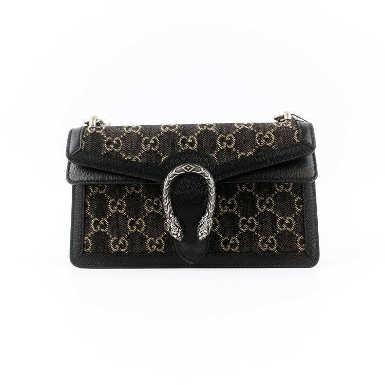 Gucci Dionysus Small Bag Black Monogram Canvas and Leather