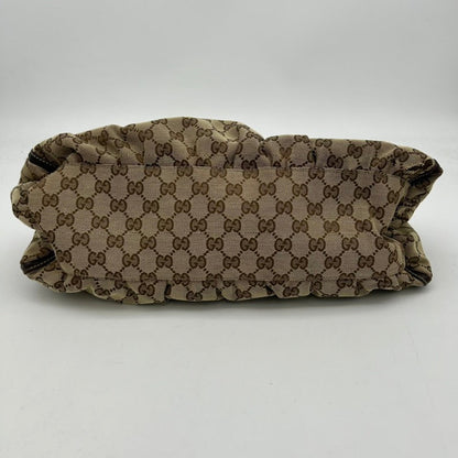 Gucci Brown Canvas Leather Shoulder Bag Medium