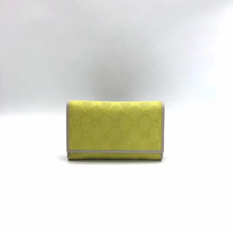 Gucci Yellow Leather Short Wallet