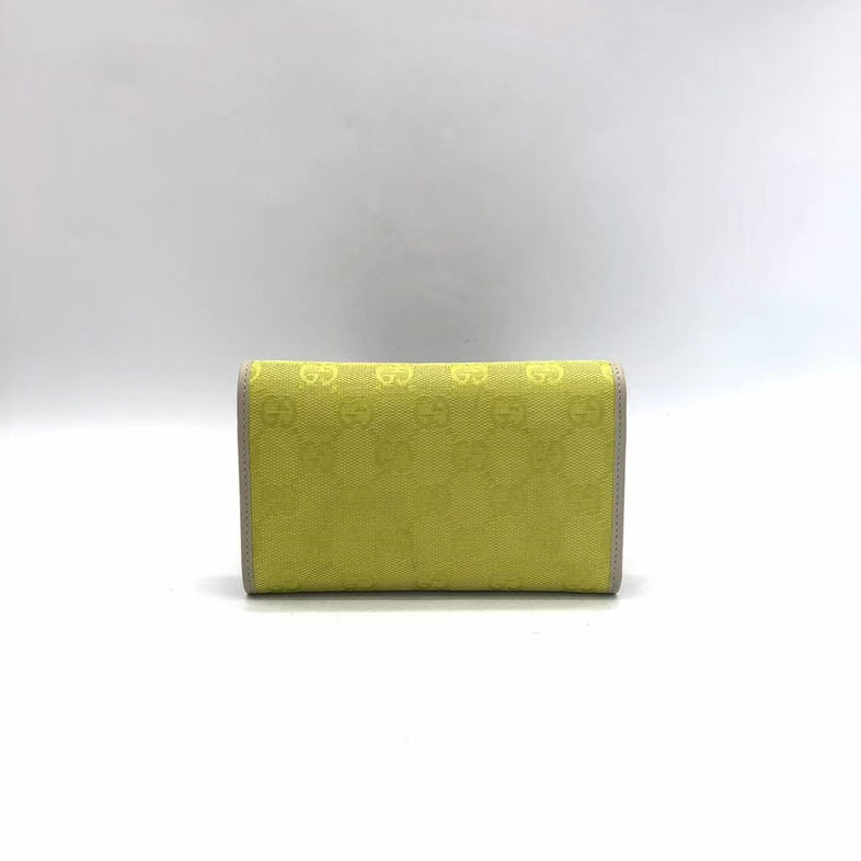 Gucci Yellow Leather Short Wallet