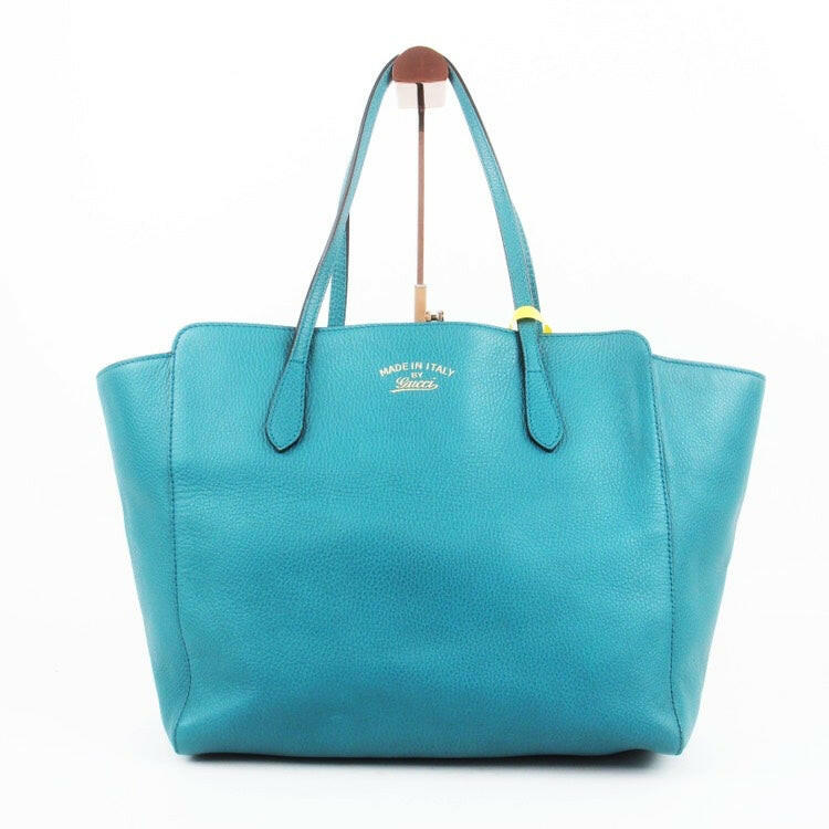 Gucci Swing Tote Bag Teal Blue 33x15x29cm.