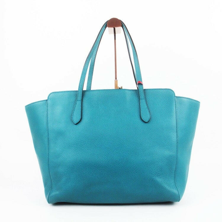 Gucci Swing Tote Bag Teal Blue 33x15x29cm