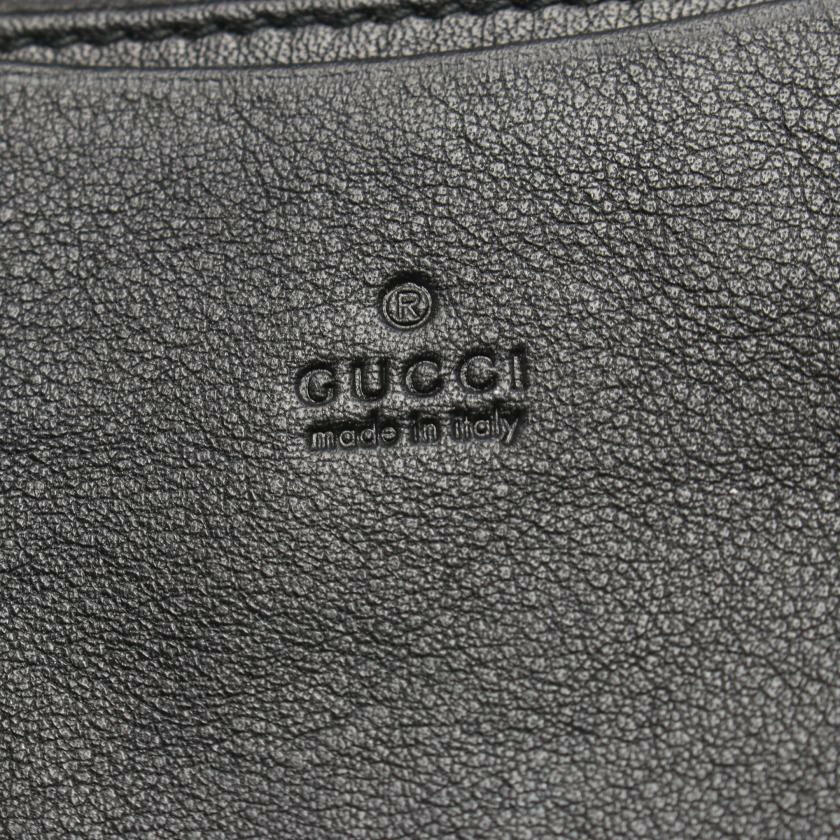 Gucci Black Leather Sima Name Card Holder Wallet