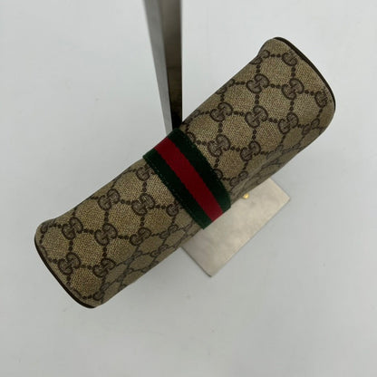 Gucci Beige GG Canvas Stripe Clutch Wristlet Small Morandi