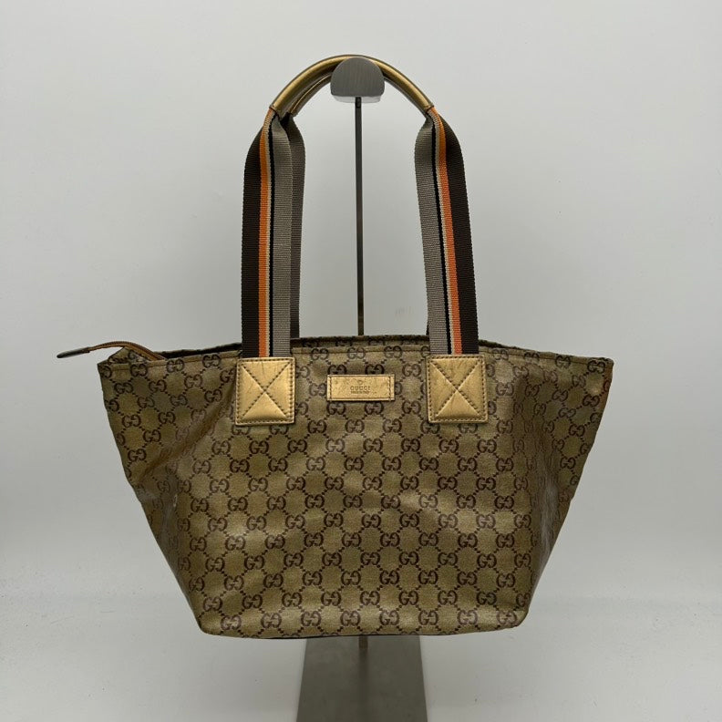 Gucci Beige Monogram Leather Shoulder Bag