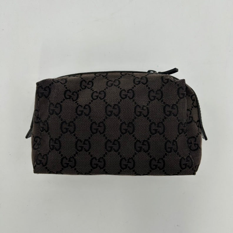 Gucci GG Supreme Black Canvas Clutch Wristlet Small