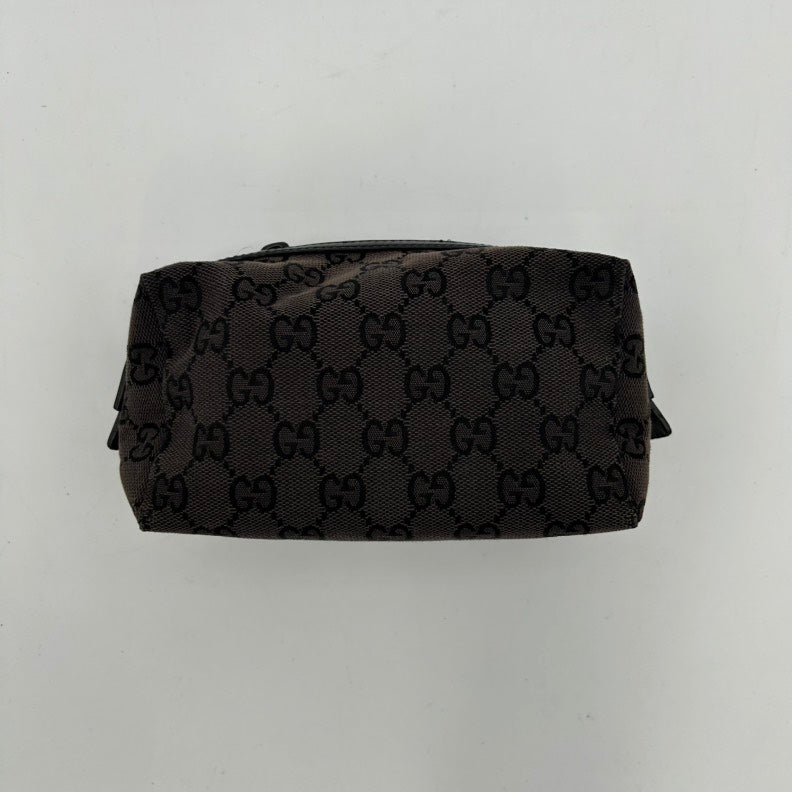 Gucci GG Supreme Black Canvas Clutch Wristlet Small