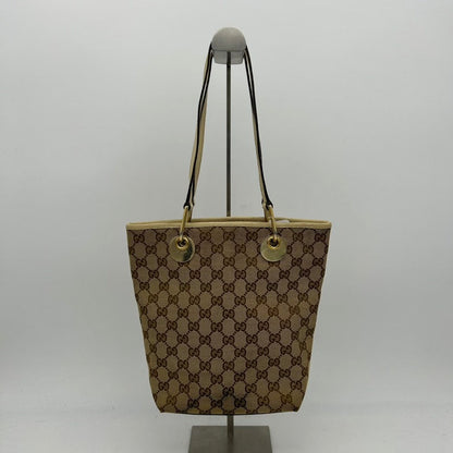 Gucci Beige Canvas GG Monogram Shoulder Bag Medium Size